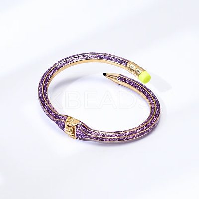 Pencil Design Alloy Enamel Cuff Bangles FS-WG7604E-07-1