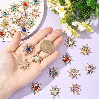 39Pcs 13 Colors Transparent Resin Pendants FIND-YW0009-57-1