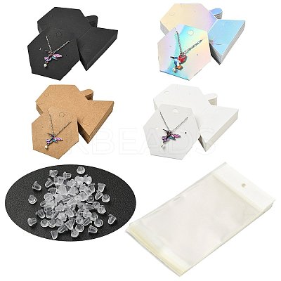 40Pcs Paper Jewelry Display Cards CDIS-FS0001-32D-1