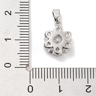 Brass Micro Pave Clear Cubic Zirconia Pendants ZIRC-L104-012P-1