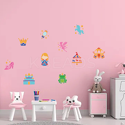1 Set Fairy Tale Theme PET Hollow Out Drawing Painting Stencils DIY-MA0001-77-1