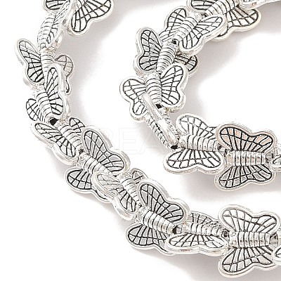 Tibetan Style Butterfly Alloy Bead Strands TIBEB-O007-07-RS-1