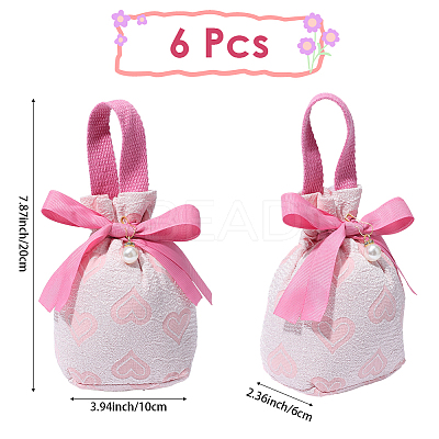 Heart Print Cloth Jewelry Drawstring Gift Bags ABAG-WH20015-11-1