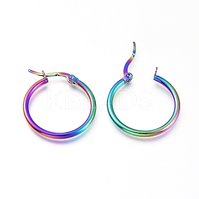 201 Stainless Steel Hoop Earrings X1-EJEW-A052-20J-M-1