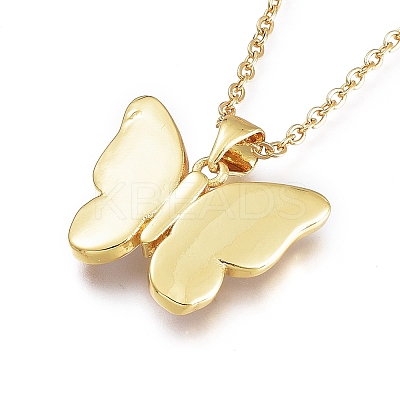 Brass Pendant Necklaces NJEW-L146-32-1