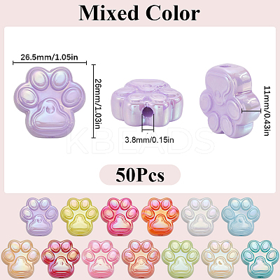 50Pcs UV Plating Acrylic Beads OACR-SP0001-03-1