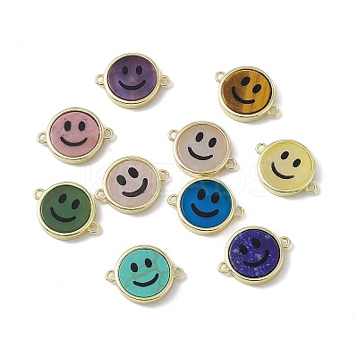 Natural & Synthetic Mixed Stone Connector Charms G-G977-07G-1