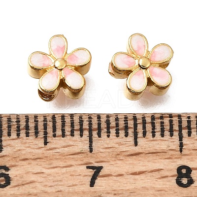 Brass Enamel Beads KK-G605-14G-02-1