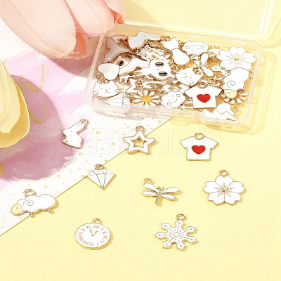 40Pcs 20 Styles Alloy Enamel Pendants ENAM-FS0003-32-1