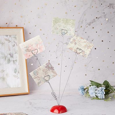 Resin Heart Base Memo Photo Holders ODIS-WH0329-26-1