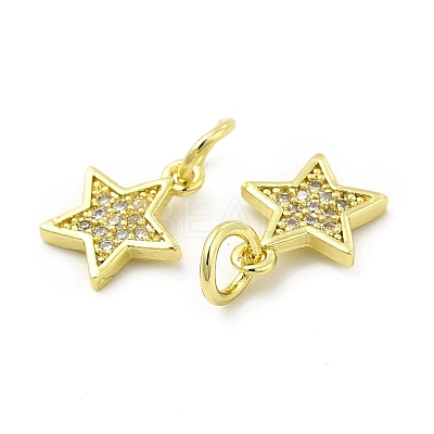 Brass Micro Pave Cubic Zirconia Charms KK-E068-VB248-1