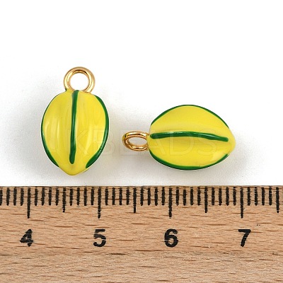 304 Stainless Steel Yellow Enamel Star Fruit Pendants STAS-P410-21G-1