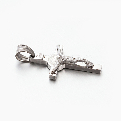 Tarnish Resistant Easter Theme Hot Unisex 201 Stainless Steel Crucifix Cross Pendants STAS-F010-24P-1