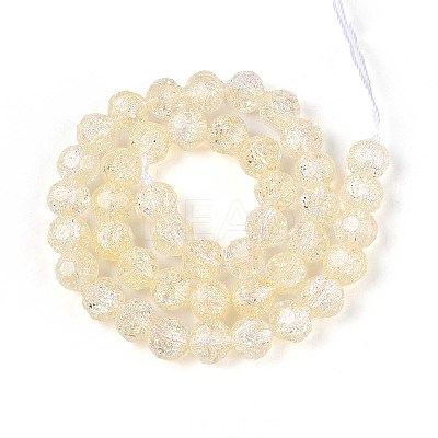 Transparent Crackle Glass Beads Strands GLAA-N053-10mm-10-1
