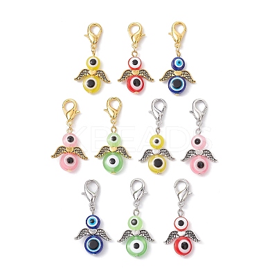Ecil Eye Angel Resin Pendant Decorations HJEW-JM01514-1