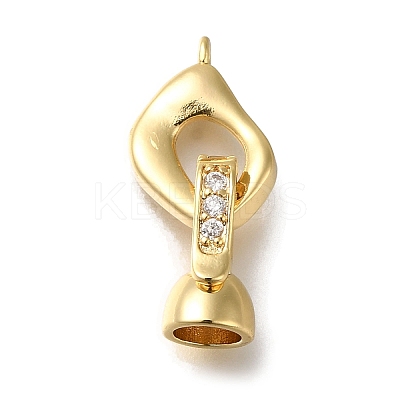 Brass Micro Pave Clear Cubic Zirconia Fold Over Clasps KK-H480-39G-1