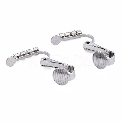 304 Stainless Steel Clip-on Earring Converters Findings LS-STAS-N092-142-1