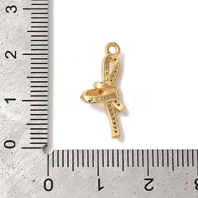 Brass Micro Pave Clear Cubic Zirconia Pendants KK-M294-08G-01-1
