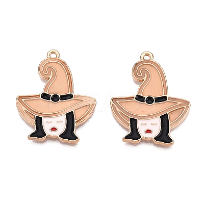 Halloween Theme Rack Plating Luminous Alloy Enamel Pendants ENAM-N056-235G-1