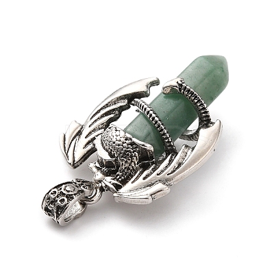 Natural Green Aventurine Pointed Pendants G-B042-04P-56-1