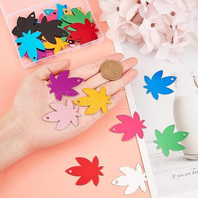 30Pcs 10 Colors Aluminum Blank Pendants ALUM-FH0001-10-1