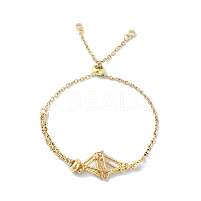 Adjustable Brass Macrame Pouch Bracelet Making for Stone Holder AJEW-JB01192-01-1