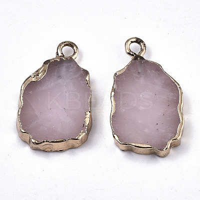 Natural Rose Quartz Pendants G-N326-41G-1