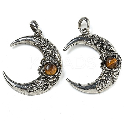 Natural Tiger Eye Pendants G-P547-04AS-02-1