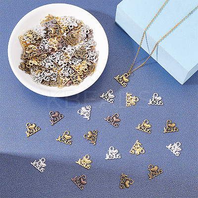 120Pcs 6 Colors Tibetan Style Alloy Pendants FIND-NB0003-13-1