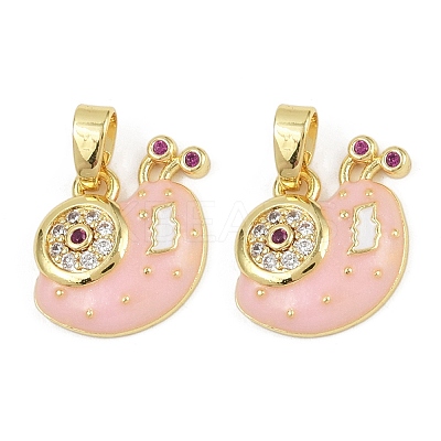 Brass Micro Pave Cubic Zirconia Enamel Pendants KK-L231-05G-1