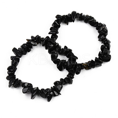 Unisex Chip Glass Beaded Stretch Bracelets BJEW-S143-59-1