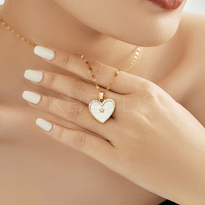 Elegant Fashionable Brass Micro Pave Clear Shiny Cubic Zirconia Heart Necklaces for Daily Wear HK4555-1-1