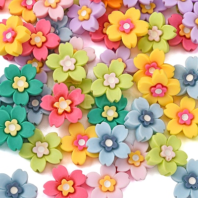 70Pcs 7 Colors Opaque Resin Cabochons CRES-CJ0001-52-1