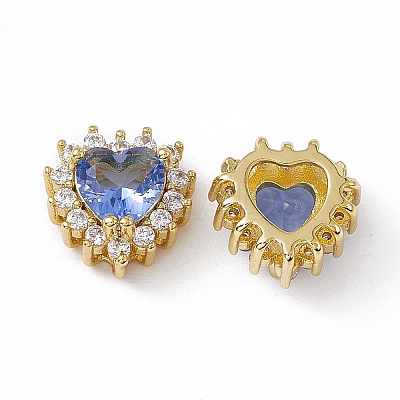 Rack Plating Brass Micro Pave Cubic Zirconia Beads KK-C007-12G-11-1