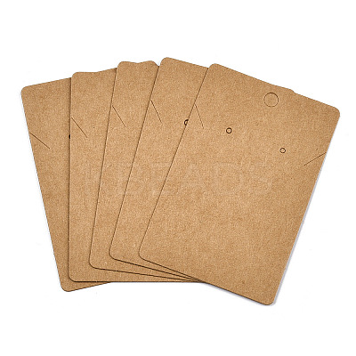 Rectangle Kraft Paper One Pair Earring Display Cards with Hanging Hole CDIS-YWC0001-02-1