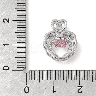 Rack Plating Brass Micro Pave Cubic Zirconia Pendants KK-S396-75P-1