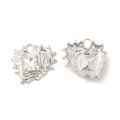 Rack Plating Alloy Glass Pendants FIND-C018-47P-1