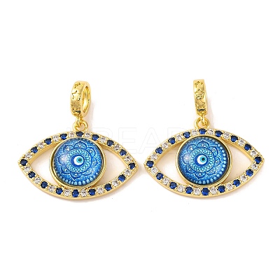 Rack Plating Brass Micro Pave Cubic Zirconia Pendant KK-H486-20G-03-1