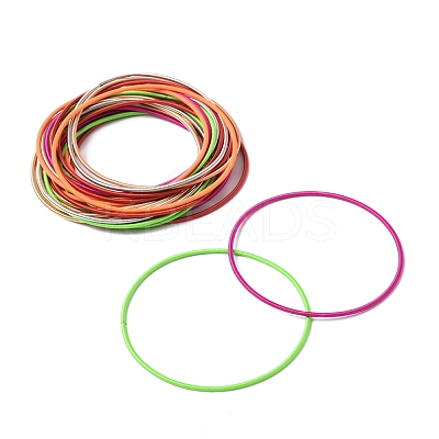 28Pcs 7 Colors Iron Spring Chains Stretch Bracelets BJEW-FS0001-09-1