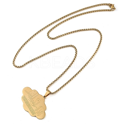 201 Stainless Steel Arabic Elements Cloud Pendant Box Chain Necklaces LS-NJEW-D089-03G-1
