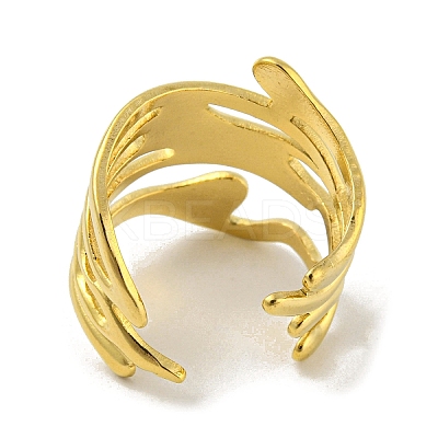 304 Stainless Steel Open Cuff Ring RJEW-C067-06G-1