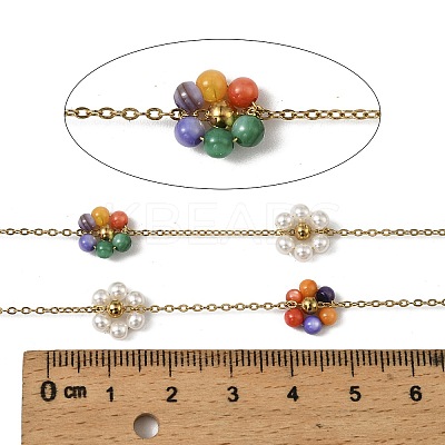 Handmade 304 Stainless Steel Beaded Chains CHS-L031-11G-02-1