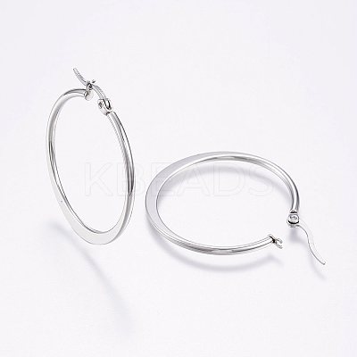 Tarnish Resistant 304 Stainless Steel Hoop Earrings LS-EJEW-F105-20P-1