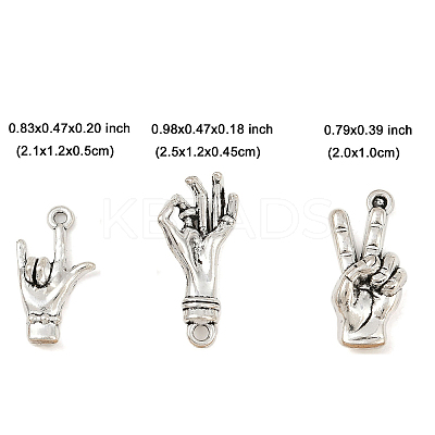 15Pcs 3 Styles Tibetan Style Alloy Pendants TIBE-FP0001-21-1
