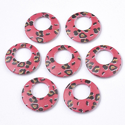 Double Opaque Spray Painted Acrylic Pendants LS-MACR-S361-37G-1