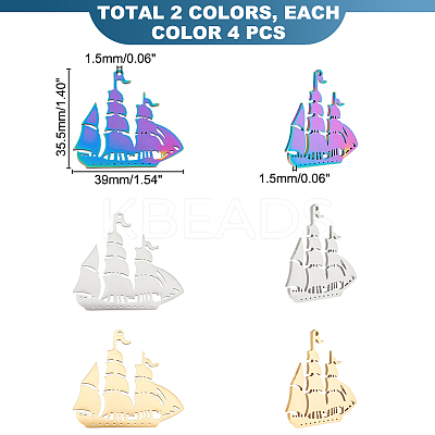12Pcs 3 Colors 201 Stainless Steel Pendant STAS-UN0045-13-1