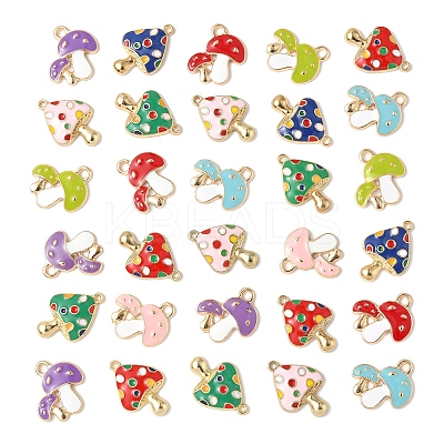 36Pcs 9 Styles Autumn Theme Alloy Enamel Pendants ENAM-FS0002-95-1