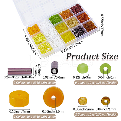 15 Styles Glass Seed & Bugle Beads SEED-PA0001-14D-1