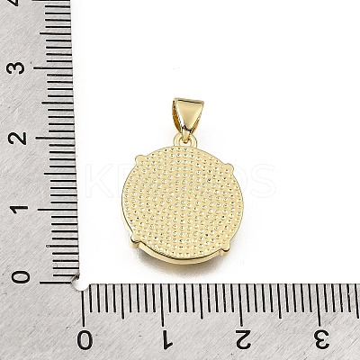 Brass Micro Pave Clear Cubic Zirconia Pendants CU-CBAF50C-01C-G03-1