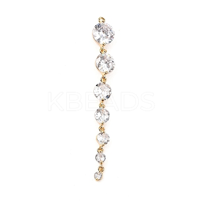 Brass Micro Pave Cubic Zirconia Pendants KK-F901-04C-G-1
